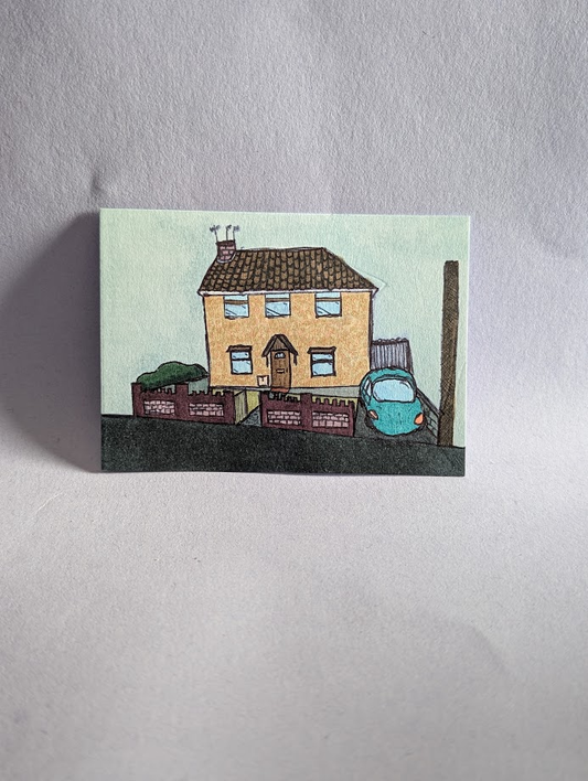 'Home Sweet Home' Original Mini House Painting | Handmade Neighbourhood Artwork | OOAK