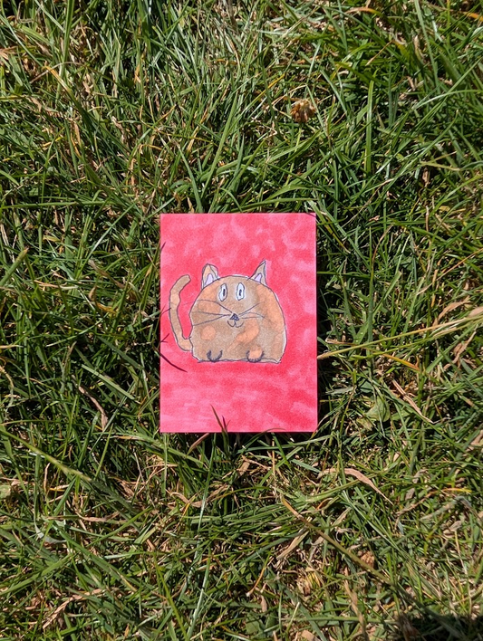 'Loaf Mode' Original Cat Drawing | Cute Handmade Mini Cat Artwork | One of a Kind