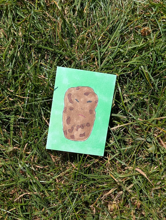Original Grumpy Potato Painting | Funny Food Artwork | Mini Handmade Original | One of a Kind