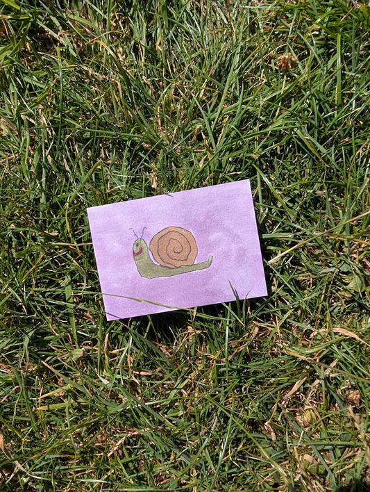 Original Snail Drawing | Cute Nature Artwork | Mini Handmade Original | One of a Kind