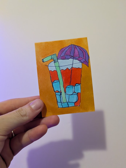 Original Cocktail Painting | Colourful Summer Drink Artwork | Handmade Drawing | One of a Kind