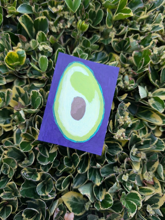 Original Avocado Painting | Colourful Fruit Artwork | Handmade Acrylic Painting | One of a Kind