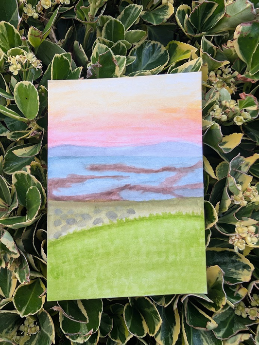 Original Pastel Coastal Landscape Painting | Soft Seascape Artwork | One of a Kind Original