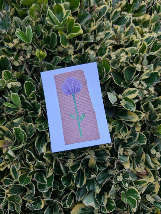 Original Mixed Media Flower ACEO | Floral on Handmade Paper | OOAK Artist Trading Card